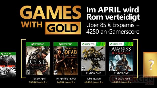 April Xbox Live Games With Gold
