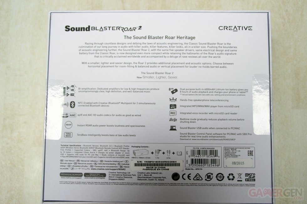 Creative Sound Blaster Roar 2 Enceinte Sans Fil Bluetooth TeraBass NFC Test Note Avis Review Image Photo Présentation GamerGen_com Clint001_07