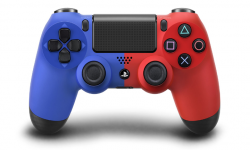 DualShock 4 20 08 2013 manette bleue rouge head