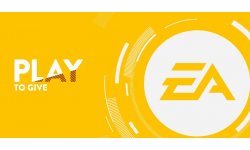Electronic Arts logo EA head banner Play to Give