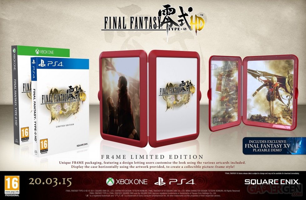 Final Fantasy Type-0 HD fr4me edition limitee 12.01.2015