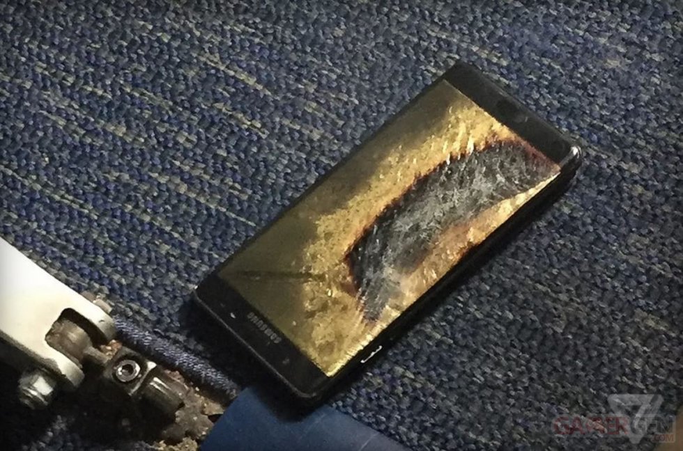 Galaxy Note 7 brule dans avion