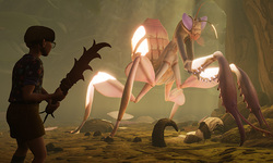 Grounded mantis head