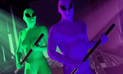 GTA Online Green Purple Martian Bodysuit