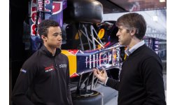 Jann Mardenborough chats to Andy Damerum of Infiniti Red Bull Racing