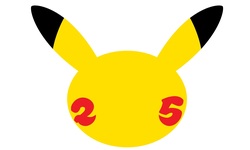 Pokémon 25 ans 25th Anniversary celebration logo Pikachu