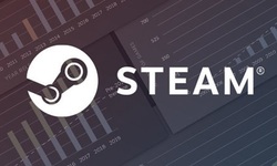 Steam logo head banner stats charts
