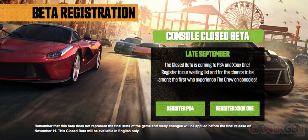 The Crew be?ta Xbox One et PS4