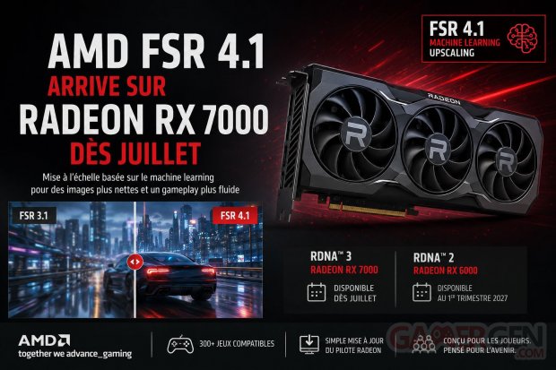 AMD FSR 4.1, the Radeon RX 7000s will benefit from a real facelift from July