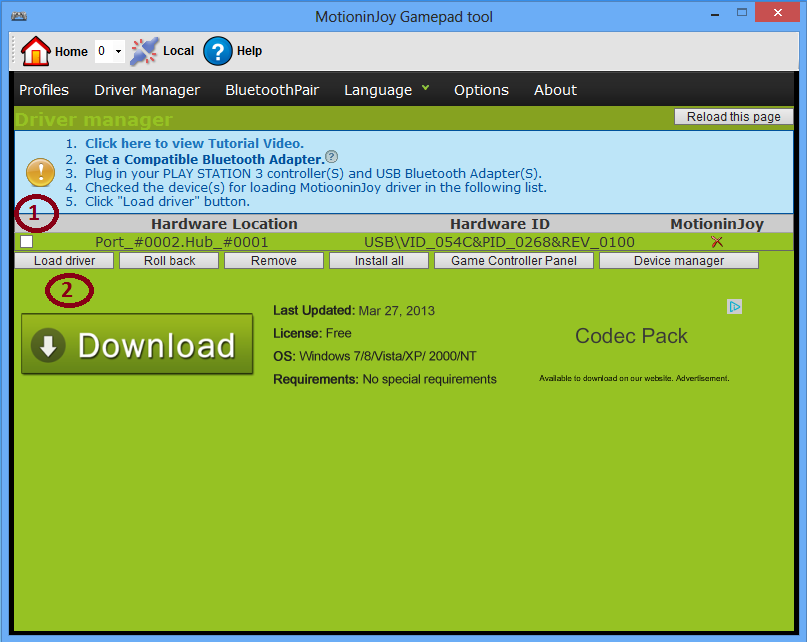 2- tuto manette ps3 sur pc DS3TOOL
