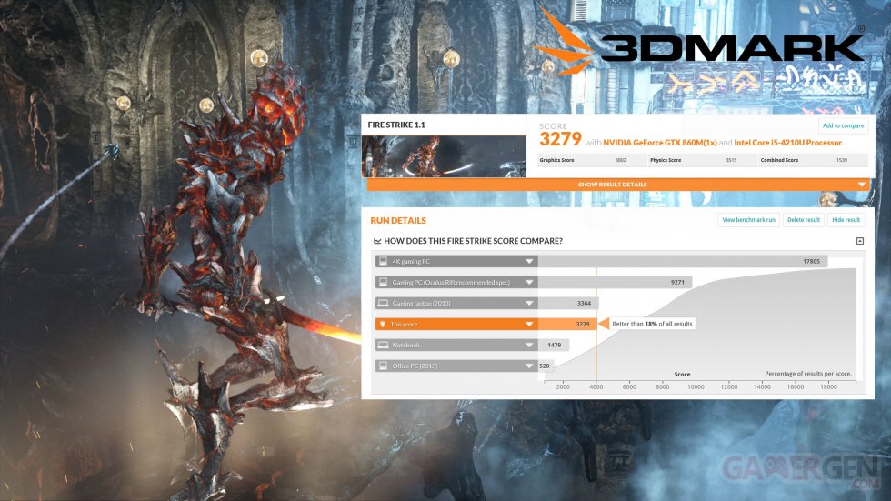 3DMark Fire Strike Alienware 13