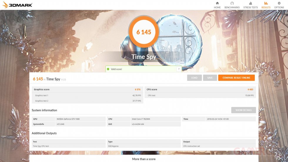 3DMark Time Spy Benchmark Omen X HP