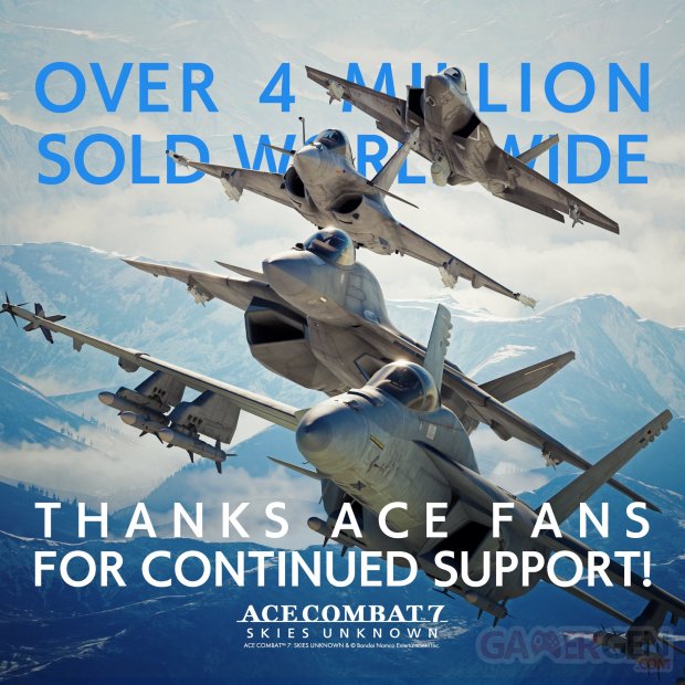 Ace Combat 7 Skies Unknown 4 millions ventes