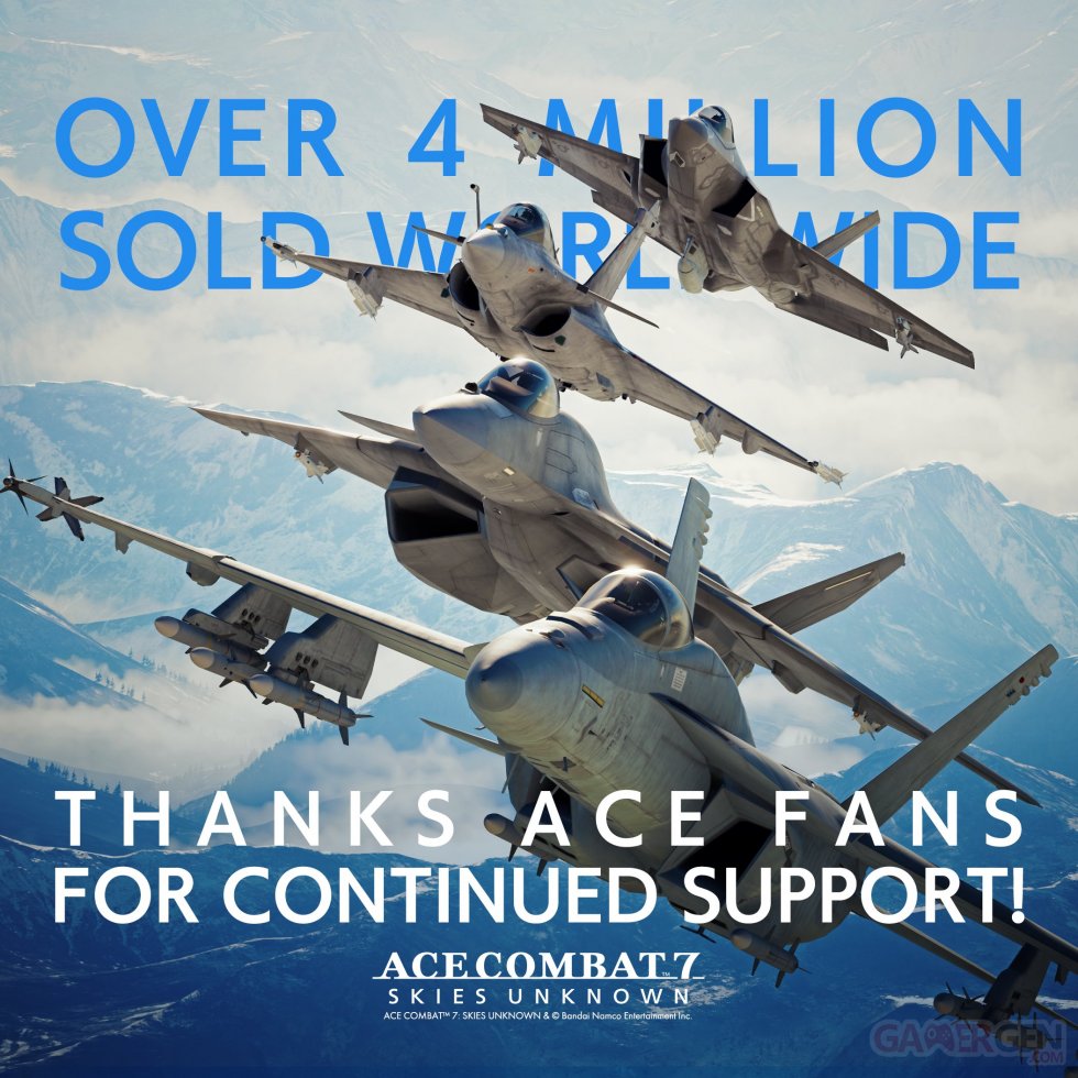 Ace Combat 7 Skies Unknown 4 millions ventes