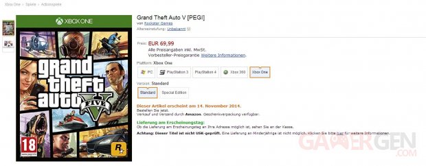 amazon allemagne gta v date xbox one