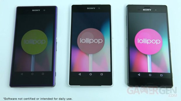 Android Lollipop gamme Xperia Z