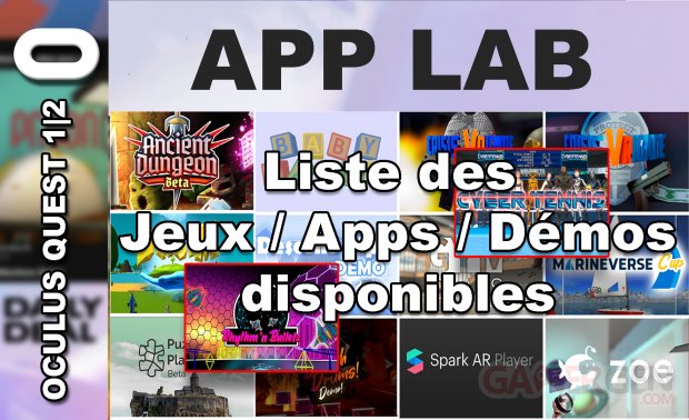 App Lab Liste jeux disponibles