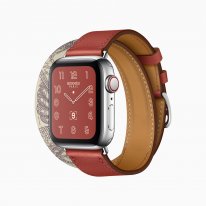 Apple watch series 5 hermes face double tour della cavalleria print brique beton grey band 091019