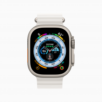 Apple Watch Ultra White Ocean band Wayfinder face 220907
