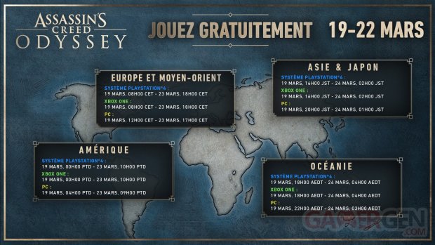 Assassin's Creed Odyssey week end gratuit 17 03 2020