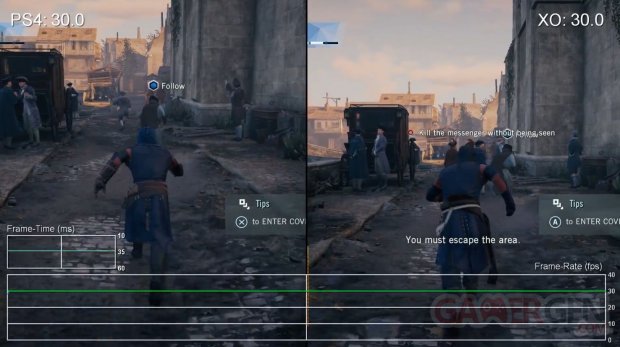 Assassin's Creed Unity comparaison mise a jour 4 patch correctif