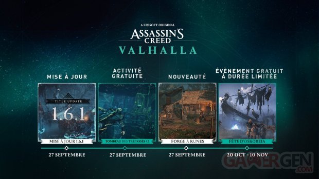 Assassin's Creed Valhalla roadmap 27 09 2022