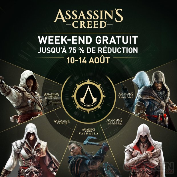 Assassin's Creed week end gratuit 09 08 2023