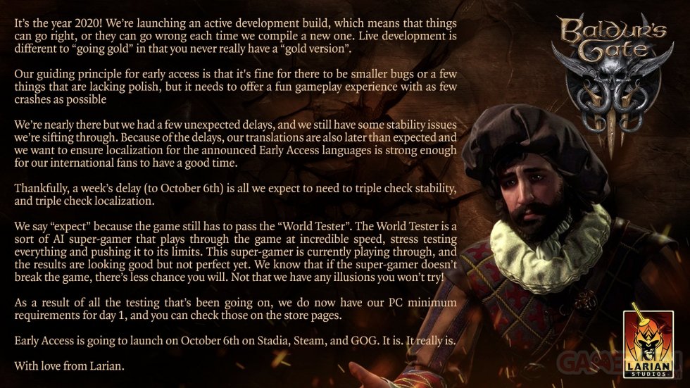 Baldur's Gate 3 Report 6 Octobre