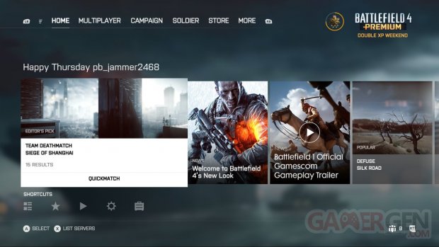 Battlefield 4 new UI menu