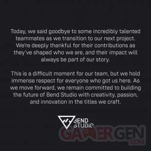 Bend Studio licenciements 11 06 2025