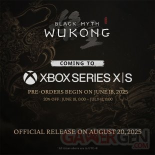 Black Myth Wukong Xbox Series date sortie 06 06 2025