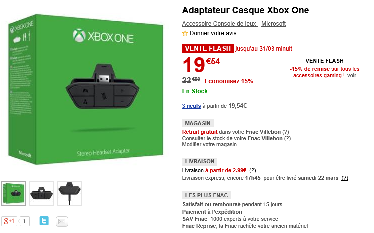 bon plan adaptateur casque xbox one