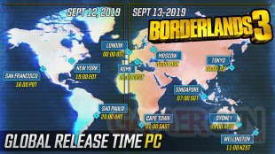 Borderlands 3 lancement PC horaires 04 09 2019