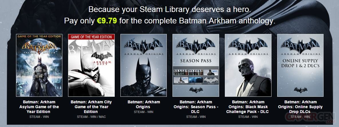 Batman: Arkham - La collection complète à petit prix sur PC 