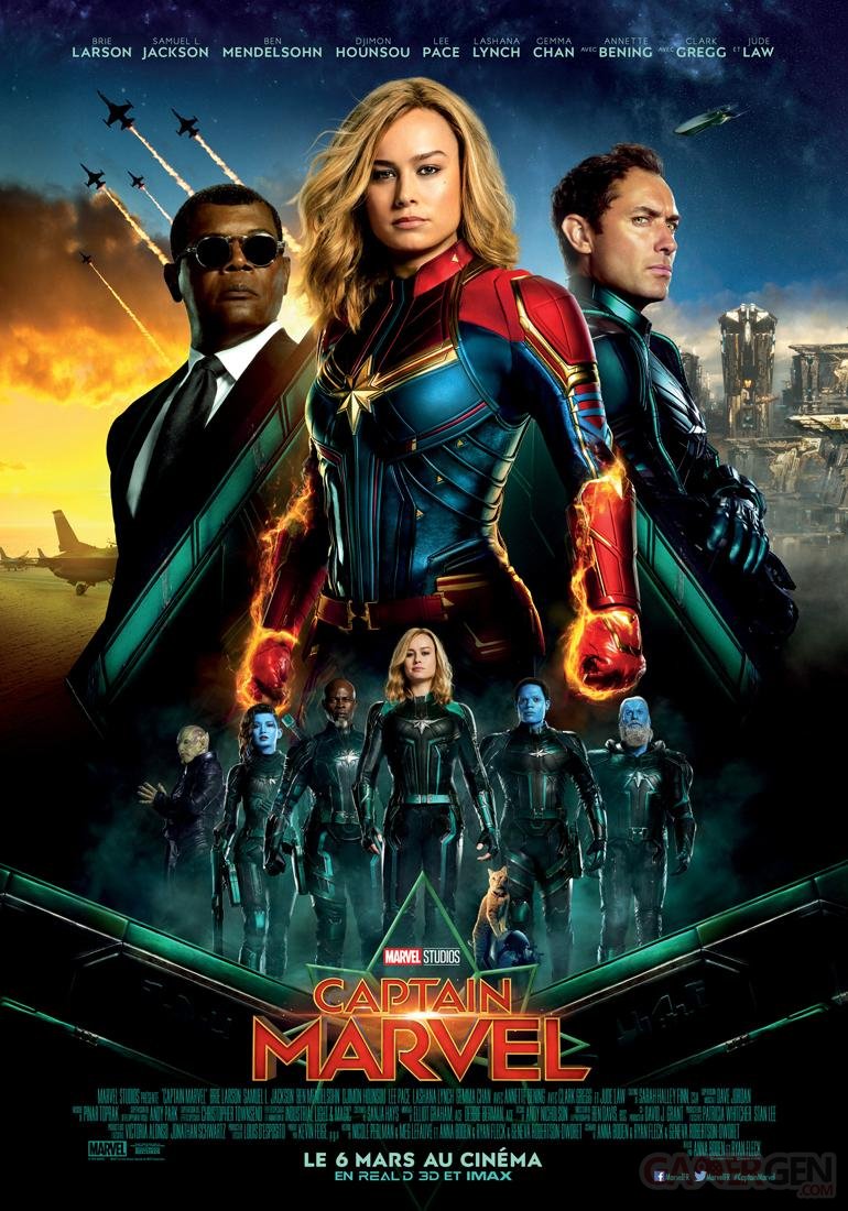 CINEMA - Captain Marvel : le casting prend la pose sur la nouvelle affiche  officielle 