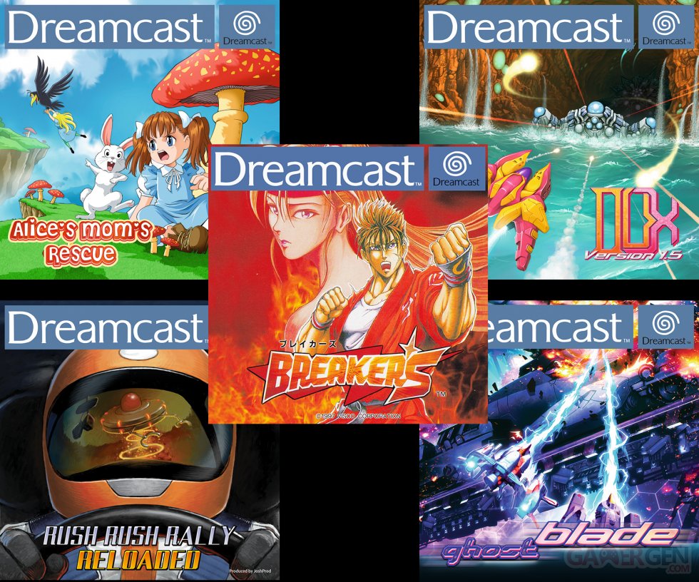 cinq jeux Dreamcast rush on game