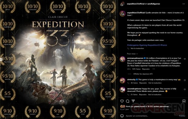 Clair Obscur Expedition 33 Emmanuel Macron Commentaire
