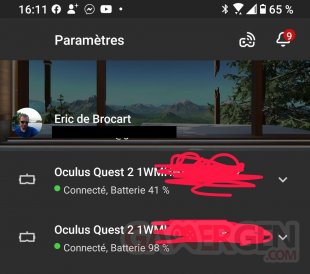 Compte Oculus Quest 1 et 2