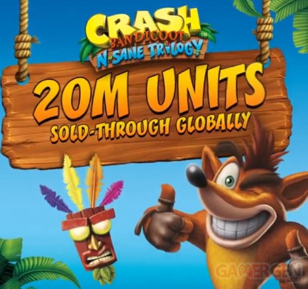 Crash Bandicoot N. Sane Trilogy 20 millions ventes