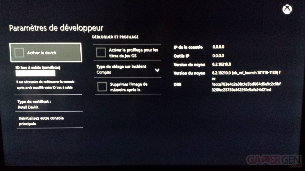 Debug mode Xbox one (2)