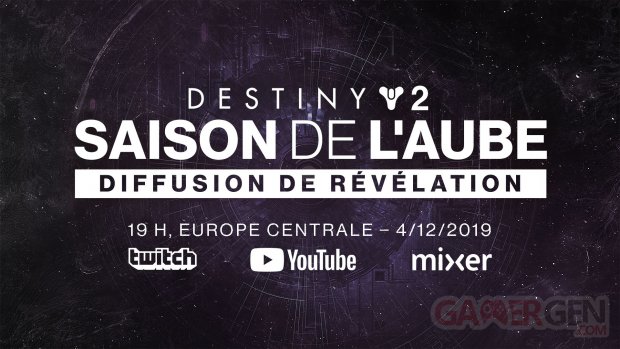 Destiny 2 Bastion des Ombres Saison Aube 26 11 2019