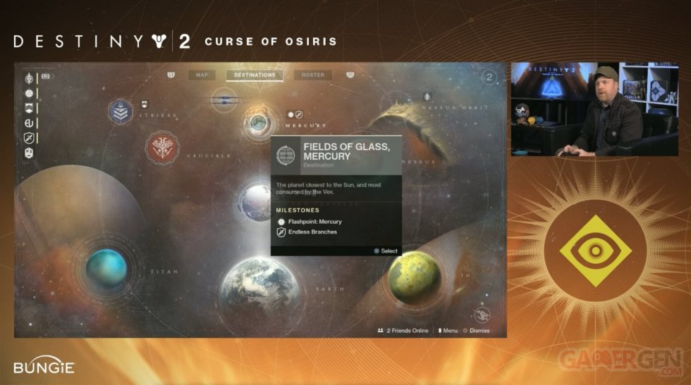Destiny 2 La Malédiction d'Osiris COO livestream1 interface carte celeste (3)