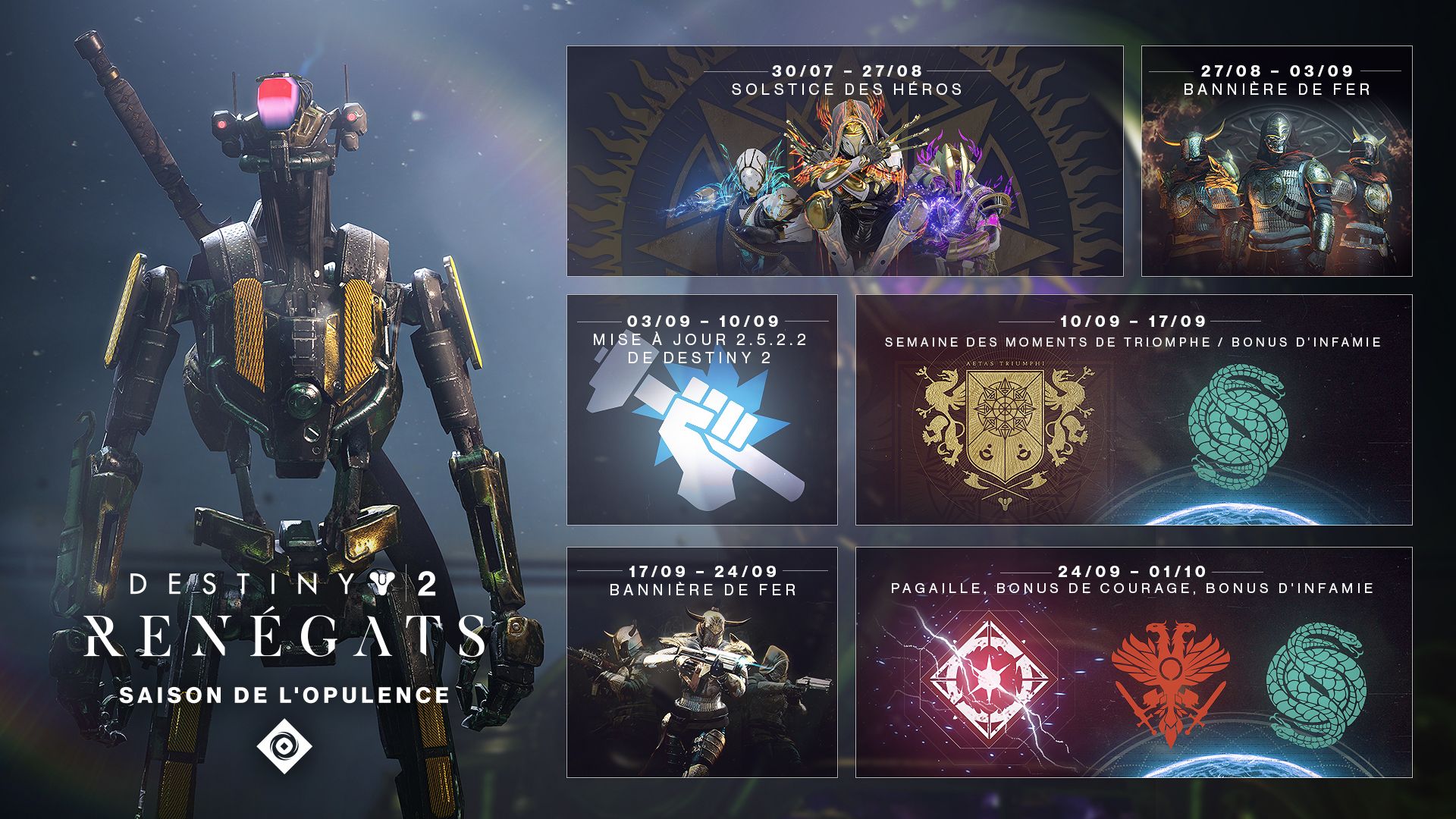Takt Of Destiny Date De Sortie Destiny 2 : Renégats, le planning de la fin de la Saison de l'Opulence