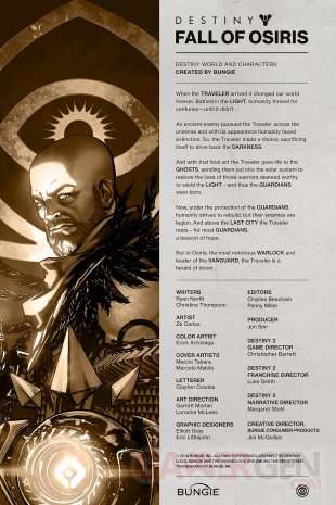 Destiny comics 001 Osiris synopsis credits
