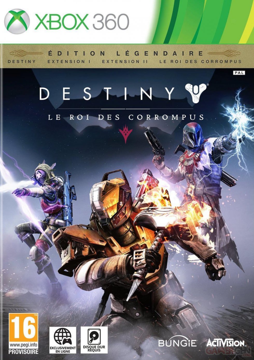 Destiny le roi des corrompus jaquette edition legendaire xbix 360