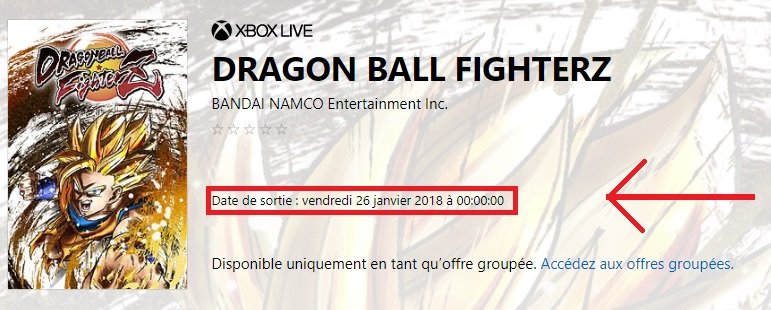 Dragon Ball FighterZ Date sortie 26 janvier Xbox Microsoft Store