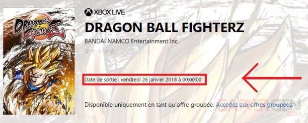 Dragon Ball FighterZ Date sortie 26 janvier Xbox Microsoft Store