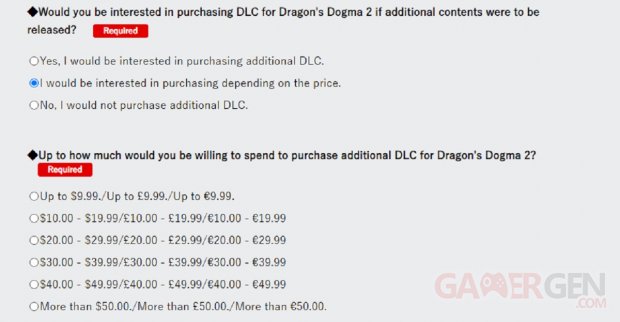 Dragon's Dogma 2 sondage DLC