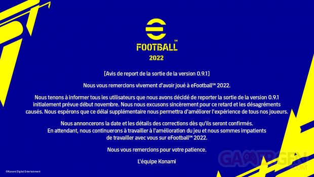 eFootball 2022 0 9 1 date report