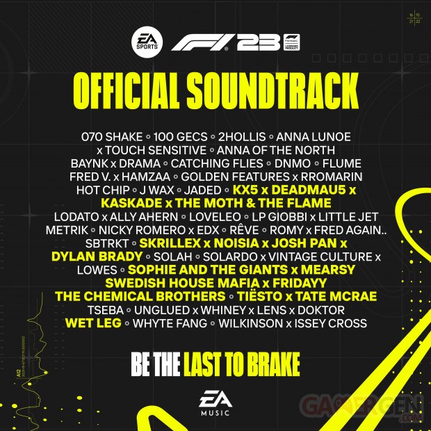 F1 23 Tracklist Playlist